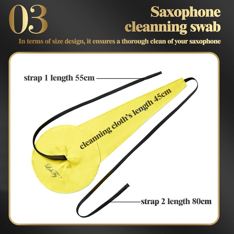 Lerodite Saxophone Cleaning Cloth Cleaning Care Tool for Flute Sax Inside Tube (Yellow) - Image 4